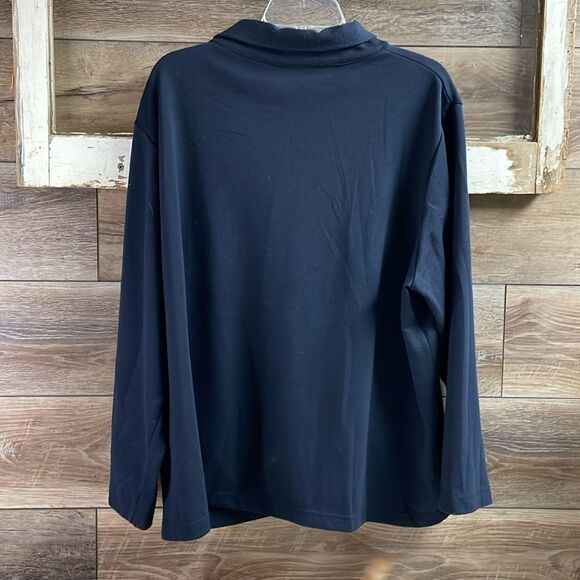 BonWorth Ladies Zip Front Jacket Cardigan, Size XLP, Navy Blue and White - Picture 3 of 4